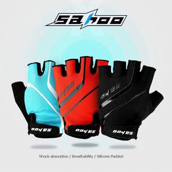 Guantes Sahoo Dedo Corto Celeste L