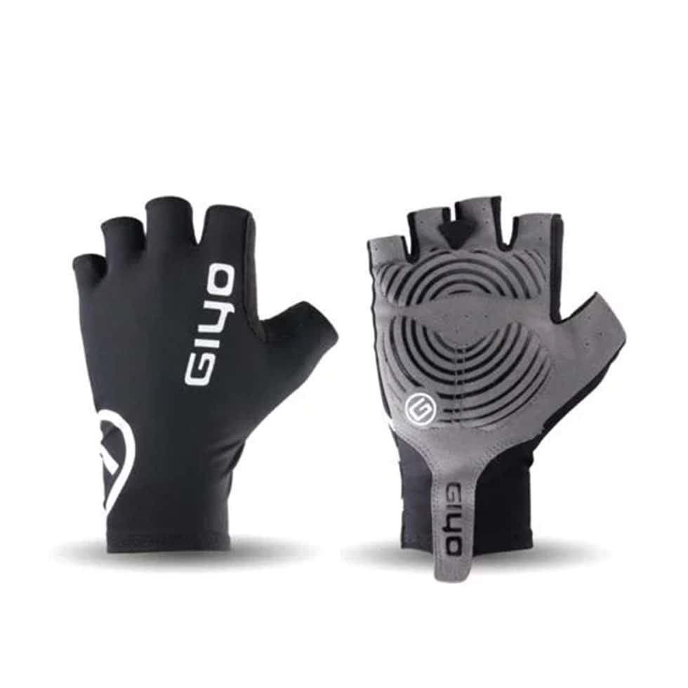 Guantes Dedo Corto Negro Gris Giyo